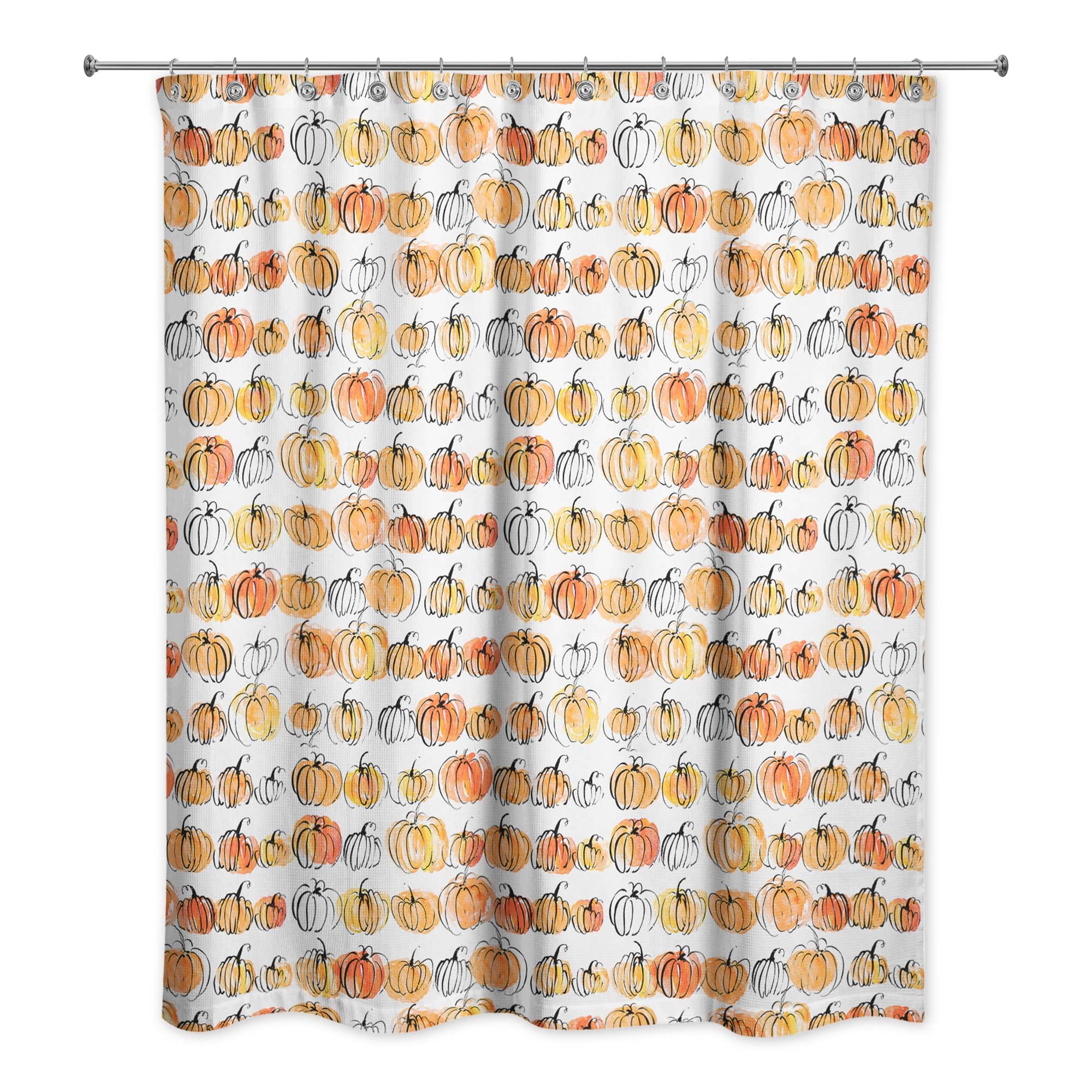 Watercolor Pumpkins Shower Curtain